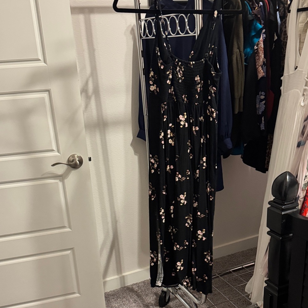 Abercrombie & Fitch Black Floral Midi Dress - Picture 5 of 5
